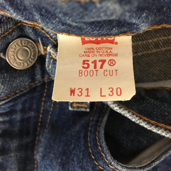 VTG LEVIS 517 30x29 High Waist Jeans USA MADE Fade - Picture 8 of 8